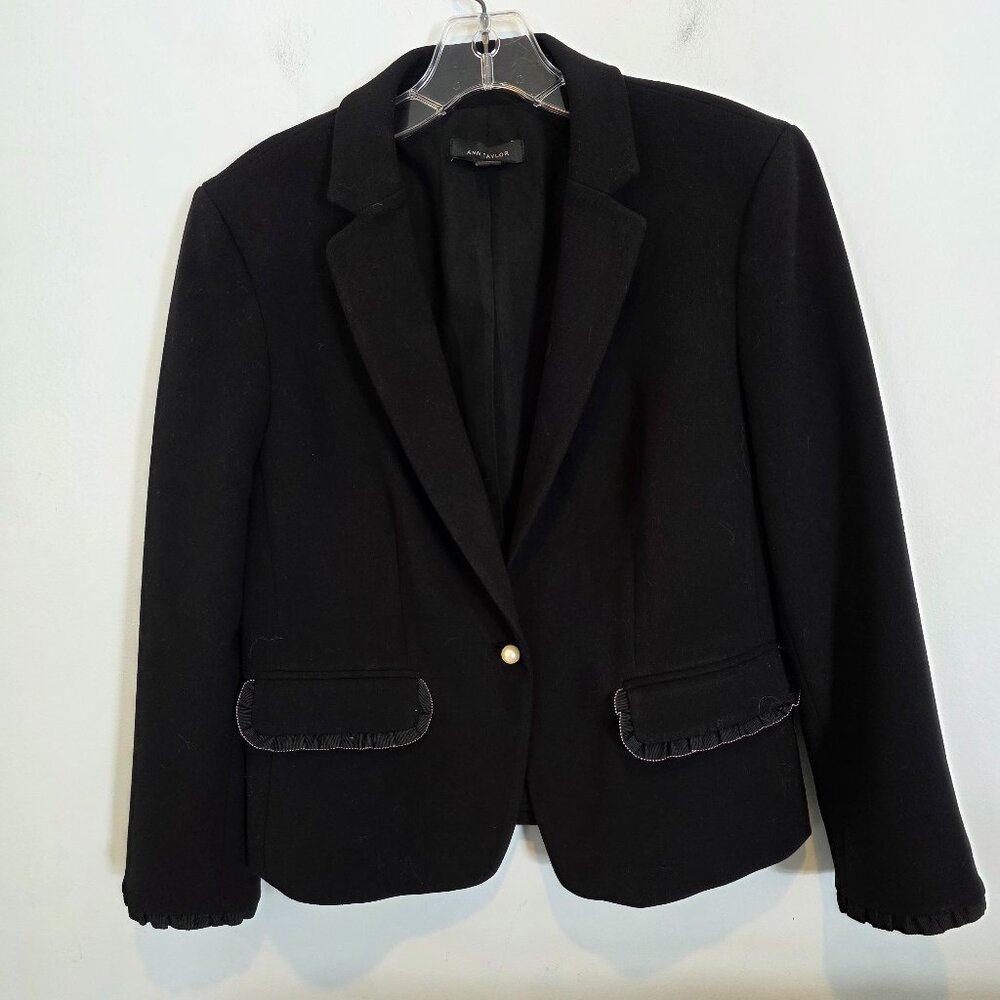 Ann Taylor Ruffle Trim Jacket, Size 6, Like New